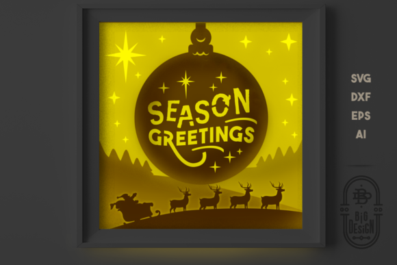 3D Christmas Scene Season Greetings