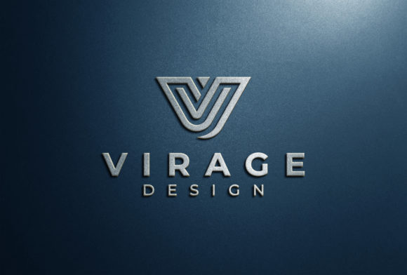 3D Silver Logo Mockup on Blue Wall – Showcase Your Brand in Stunning Detail