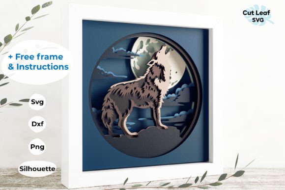 3D Wolf Shadow Box, Mountains, Nature: A Creative Way to Bring the Wild into Your Space