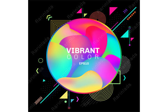 Abstract Colorful Fluid Geometric Design