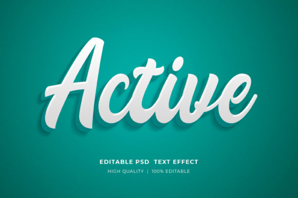 Active 3D Editable Text Style Effect