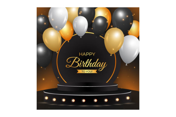 Birthday with 3D Podium and Balloons: A Vibrant Way to Celebrate Special Moments