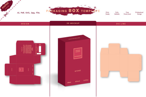 Box Packaging 3d Mockup for Perfume
