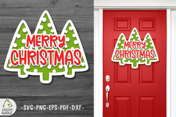 Christmas Tree Svg Door Sign Design