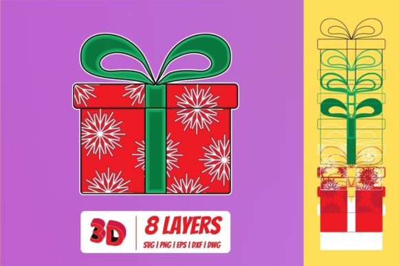 Enhancing Holiday Creativity with the 3D Christmas Gift 3 SVG Cut File